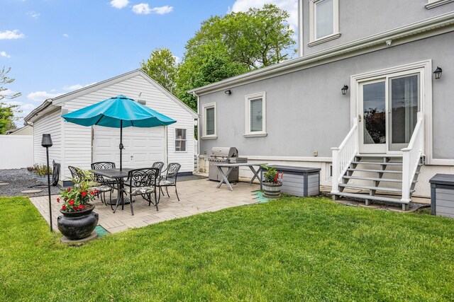 1 3rd Pl, Bellmore, NY 11710 - view of grassy yard featuring entry steps and a patio area