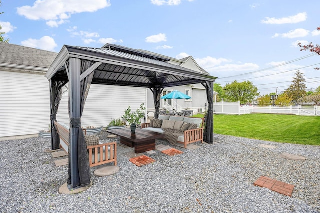 1 3rd Pl, Bellmore, NY 11710 - view of patio featuring a gazebo and outdoor lounge area