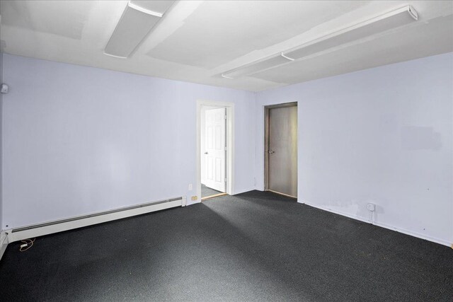 25-31/33 Francis Lewis Blvd, Whitestone, NY 11358 - spare room with baseboards, a baseboard heating unit, and dark colored carpet