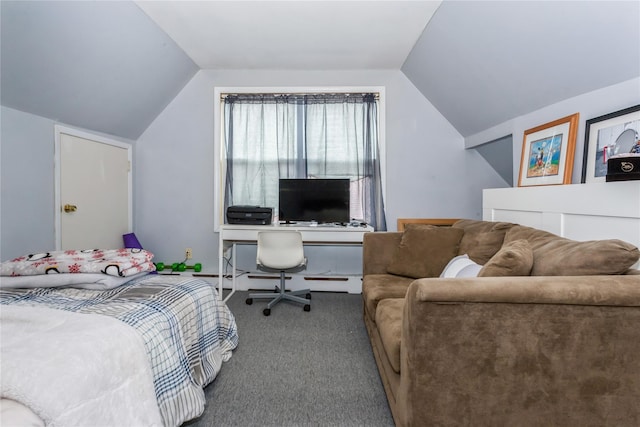 161 W Walnut St, Long Beach, NY 11561 - carpeted bedroom with lofted ceiling