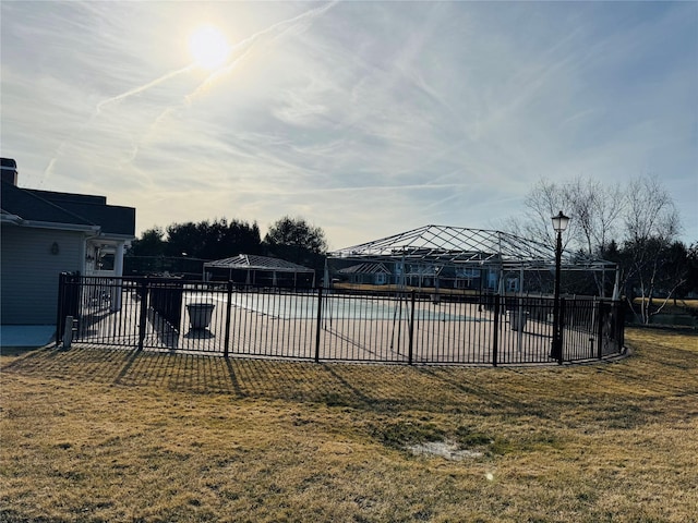 211 Pond Cir, Mount Sinai, NY 11766 - view of swimming pool with a gazebo