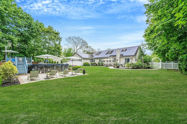 8 Emerald Ct, Moriches, NY 11955 - view of yard with a patio, a deck, and a gate