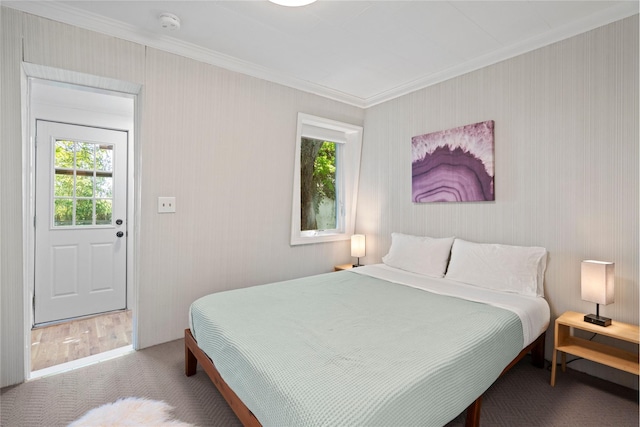 55 W End Ave, East Quogue, NY 11942 - bedroom with ornamental molding, multiple windows, and carpet floors