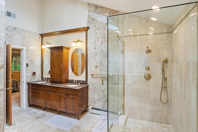 29 Sunset Rd S, Albertson, NY 11507 - full bathroom with a stall shower and double vanity