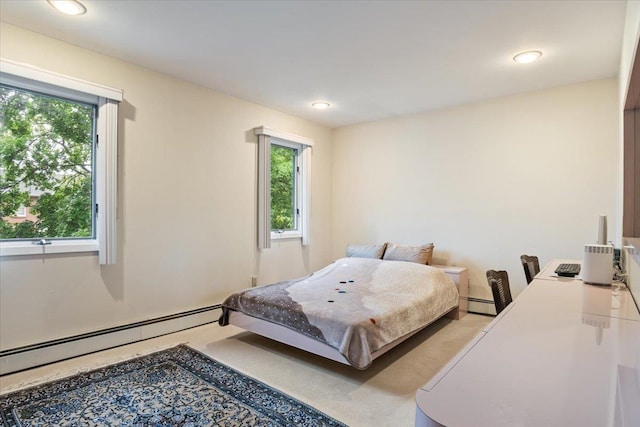 29 Sunset Rd S, Albertson, NY 11507 - bedroom featuring multiple windows, baseboard heating, and recessed lighting