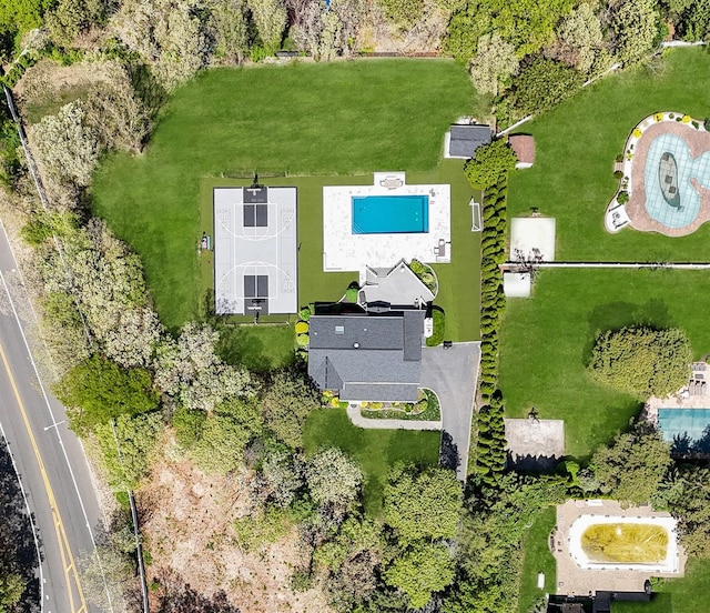 7 Ellbridge Ct, South Setauket, NY 11720 - drone / aerial view of a pool