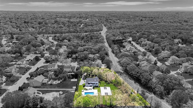 7 Ellbridge Ct, South Setauket, NY 11720 - aerial perspective of suburban area with a pool and a forest