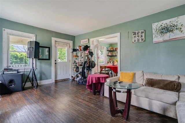 24 Park St, Kingston, NY 12401 - living area with hardwood / wood-style flooring and baseboards