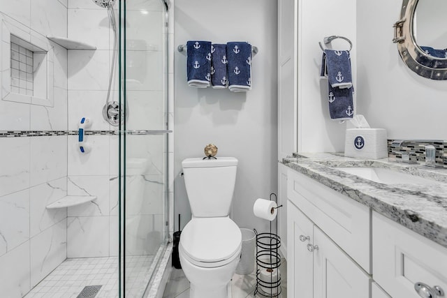 259 Dune Rd Unit 128, Westhampton Beach, NY 11978 - full bath featuring toilet, a shower stall, and vanity