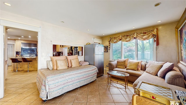 202 Broadway, Lawrence, NY 11559 - living area with light tile patterned floors and recessed lighting