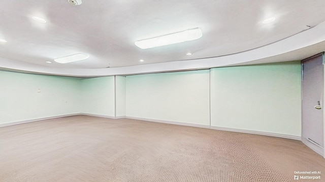 202 Broadway, Lawrence, NY 11559 - finished below grade area featuring recessed lighting and carpet