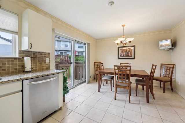 22 Knightsbridge Ct, Nanuet, NY 10954 - dining space featuring a chandelier and light tile patterned floors