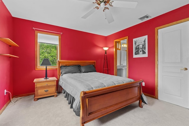 115 Moffat Rd, Washingtonville, NY 10992 - bedroom with carpet, baseboards, ceiling fan, and ensuite bathroom