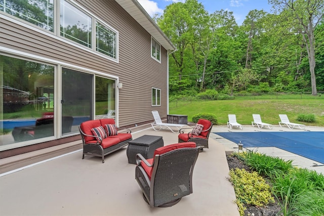 115 Moffat Rd, Washingtonville, NY 10992 - view of patio featuring an outdoor hangout area and a covered pool