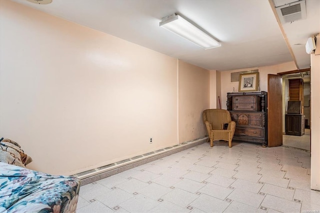 living area featuring light flooring