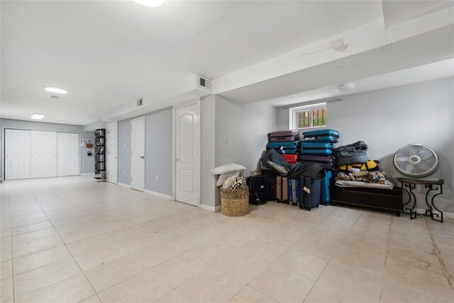 61-31 136th St, Flushing, NY 11367 - below grade area with baseboards and tile patterned floors