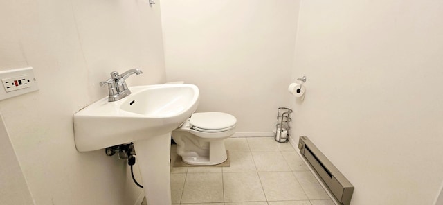 6 Arizona Ave, Syosset, NY 11791 - bathroom with a baseboard radiator, tile patterned flooring, toilet, and baseboards