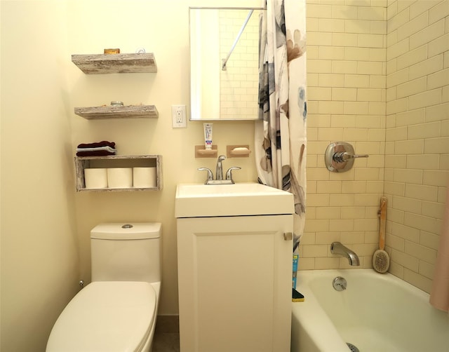 83-55 Lefferts Blvd Unit 1E, Kew Gardens, NY 11415 - bathroom with toilet, shower / bath combo with shower curtain, and vanity