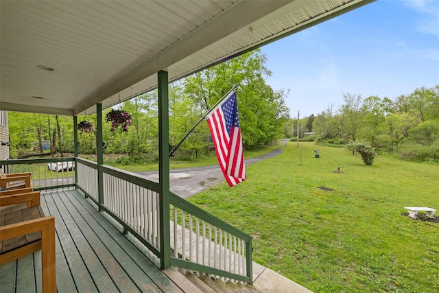 594 County Route 22, Middletown, NY 10940 - wooden terrace featuring a porch and a lawn