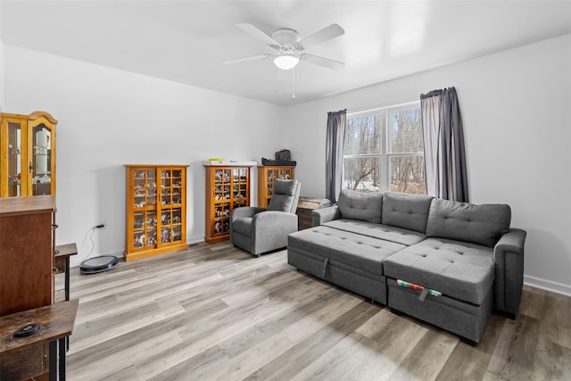 594 County Route 22, Middletown, NY 10940 - living room featuring light wood-style flooring and a ceiling fan