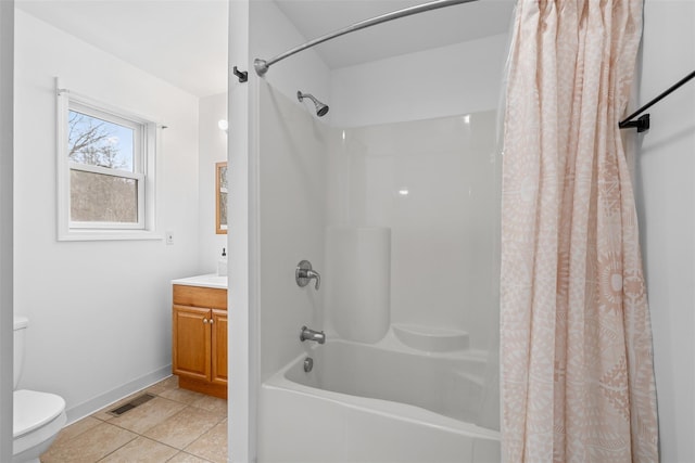 594 County Route 22, Middletown, NY 10940 - bathroom with toilet, vanity, tile patterned floors, shower / tub combo, and baseboards