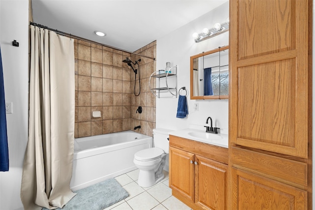 594 County Route 22, Middletown, NY 10940 - bathroom featuring tile patterned flooring, toilet, shower / tub combo with curtain, and vanity