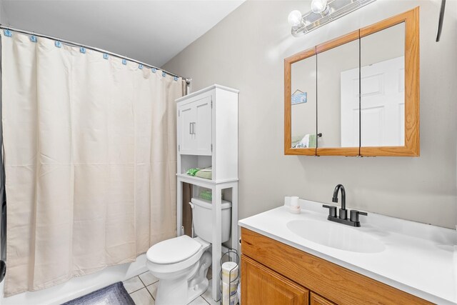 594 County Route 22, Middletown, NY 10940 - full bath with toilet, vanity, tile patterned flooring, and shower / bath combination with curtain