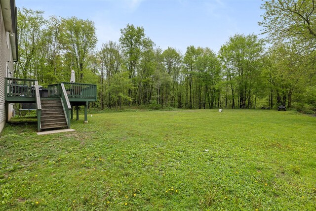 594 County Route 22, Middletown, NY 10940 - view of green lawn with stairway and a deck