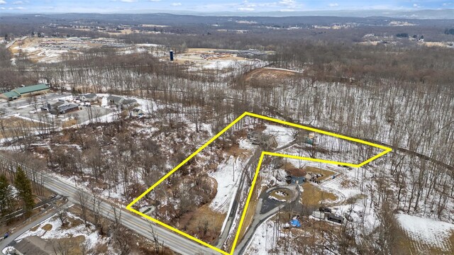 594 County Route 22, Middletown, NY 10940 - snowy aerial view with property boundaries highlighted
