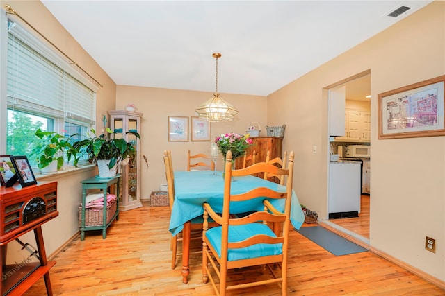 433 Arlene St, Staten Island, NY 10314 - dining space with light wood-type flooring, a chandelier, and baseboards