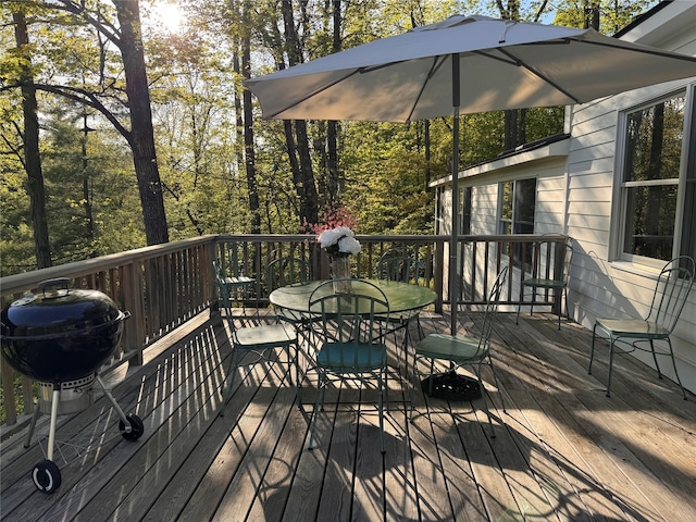 35 Jilroy Ln, Spencertown, NY 12165 - wooden terrace featuring outdoor dining area