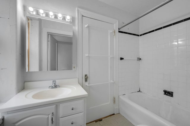 bathroom featuring vanity and shower / bath combination