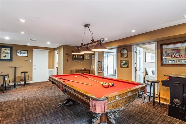 11 Fishermans Dr, Port Washington, NY 11050 - recreation room featuring carpet, recessed lighting, and billiards table