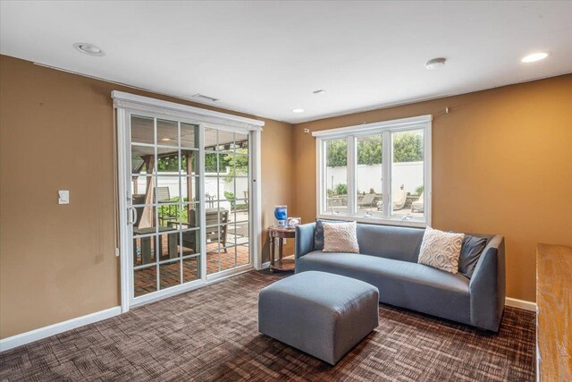 11 Fishermans Dr, Port Washington, NY 11050 - living area featuring carpet floors and recessed lighting