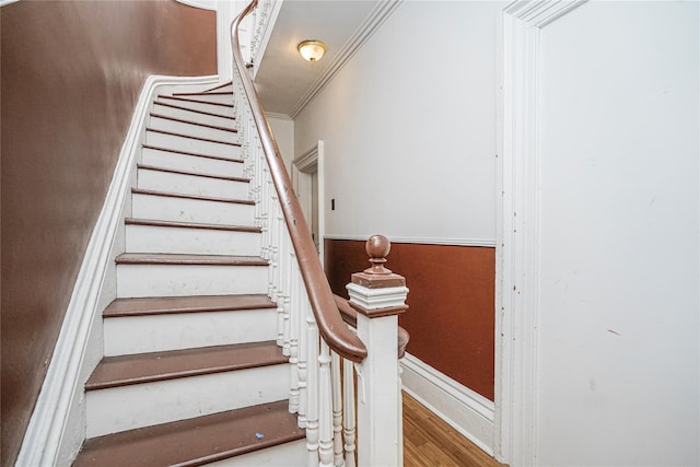 146 Nelson St, Brooklyn, NY 11231 - stairs with wood finished floors and crown molding
