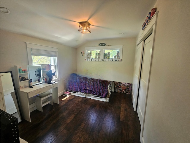 15 Ormond Ave, Selden, NY 11784 - bedroom with wood finished floors, lofted ceiling, baseboards, and a closet