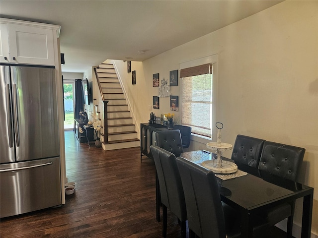 15 Ormond Ave, Selden, NY 11784 - dining space with stairs and dark wood-type flooring
