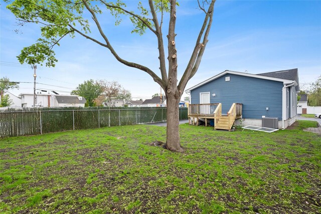 208 W Alhambra Ave, Lindenhurst, NY 11757 - view of yard with a deck and cooling unit