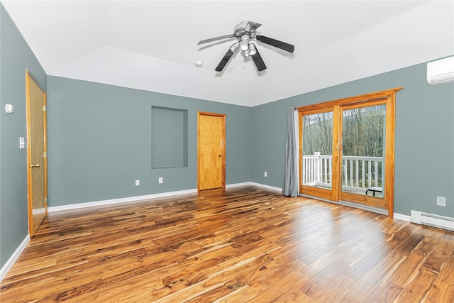 24 Babbling Brook Ln, Cold Spring, NY 10516 - spare room with hardwood / wood-style floors, baseboards, a ceiling fan, and an AC wall unit
