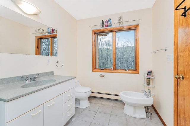 24 Babbling Brook Ln, Cold Spring, NY 10516 - bathroom featuring baseboard heating, healthy amount of natural light, tile patterned floors, and toilet