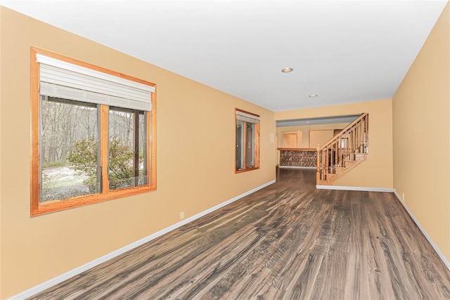 24 Babbling Brook Ln, Cold Spring, NY 10516 - empty room with wood finished floors, baseboards, stairs, and recessed lighting