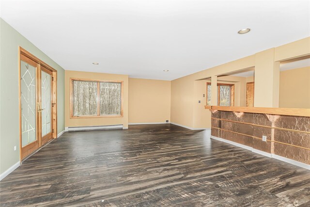 24 Babbling Brook Ln, Cold Spring, NY 10516 - spare room with baseboard heating, dark wood-style flooring, baseboards, and recessed lighting