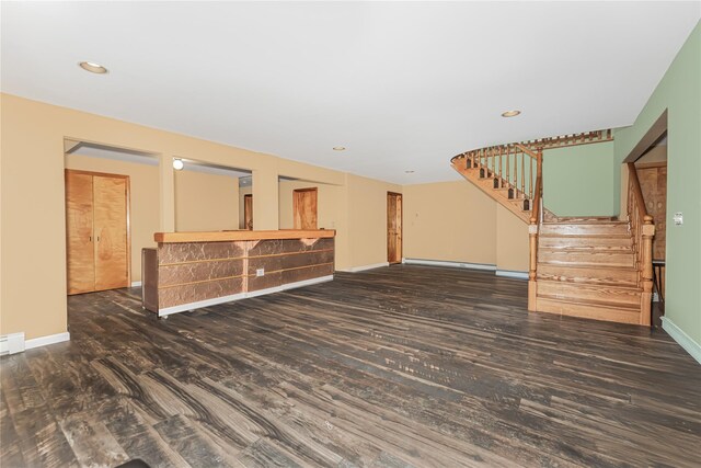 24 Babbling Brook Ln, Cold Spring, NY 10516 - unfurnished living room featuring stairway, wood finished floors, baseboards, and recessed lighting