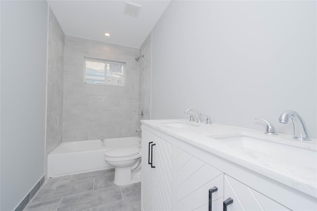 43 Cunard Ave, Staten Island, NY 10304 - bathroom with toilet, shower / bathtub combination, and double vanity