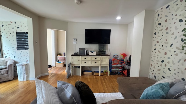 25 Center Ave, Bay Shore, NY 11706 - living area featuring light wood finished floors and recessed lighting