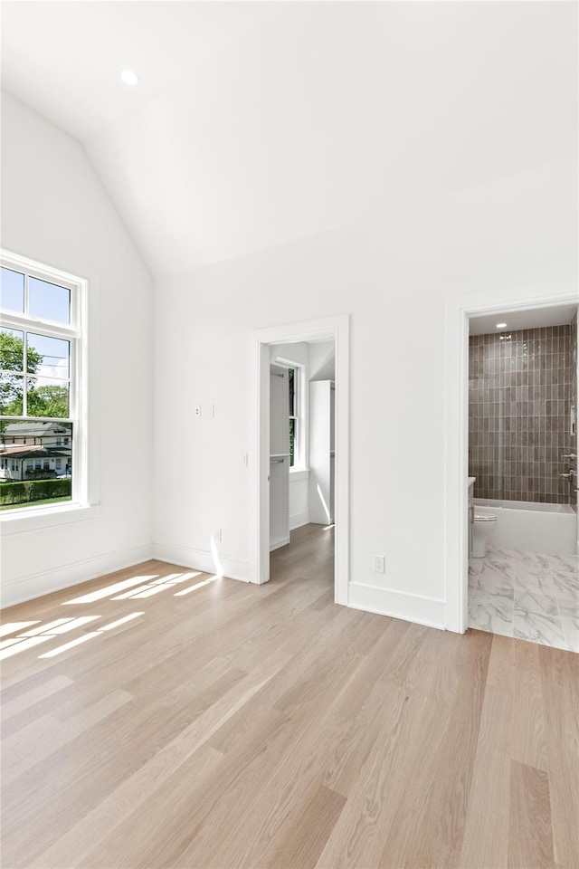 50 Depot Rd, Westhampton Beach, NY 11978 - unfurnished room with lofted ceiling, wood finished floors, baseboards, and recessed lighting