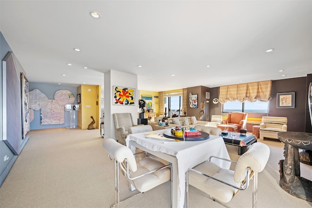 270-10 Grand Central Pkwy Unit 11V, Floral Park, NY 11005 - dining space with light carpet and recessed lighting