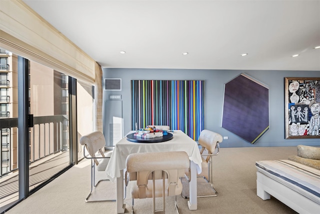 270-10 Grand Central Pkwy Unit 11V, Floral Park, NY 11005 - carpeted dining space featuring recessed lighting