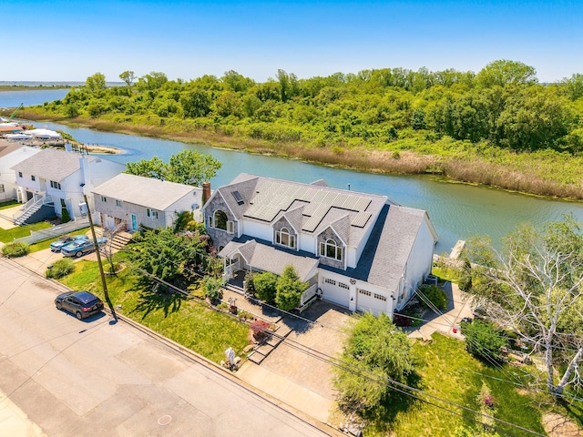 2874 Shore Rd, Seaford, NY 11783 - view from above of property with a nearby body of water