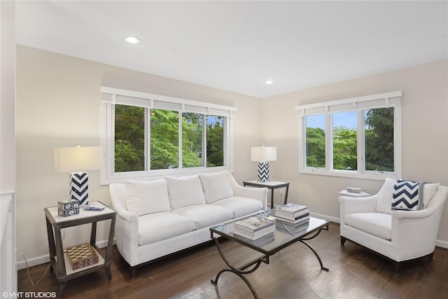 475 Lilac Ln, Cutchogue, NY 11935 - living room featuring dark wood finished floors and recessed lighting